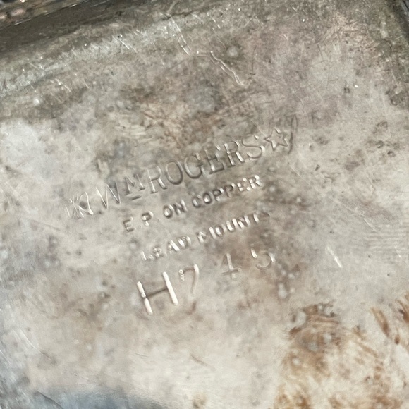 Vintage WM Rogers Silver Butter Dish Small EP on copper Lead Mount - Picture 3 of 7